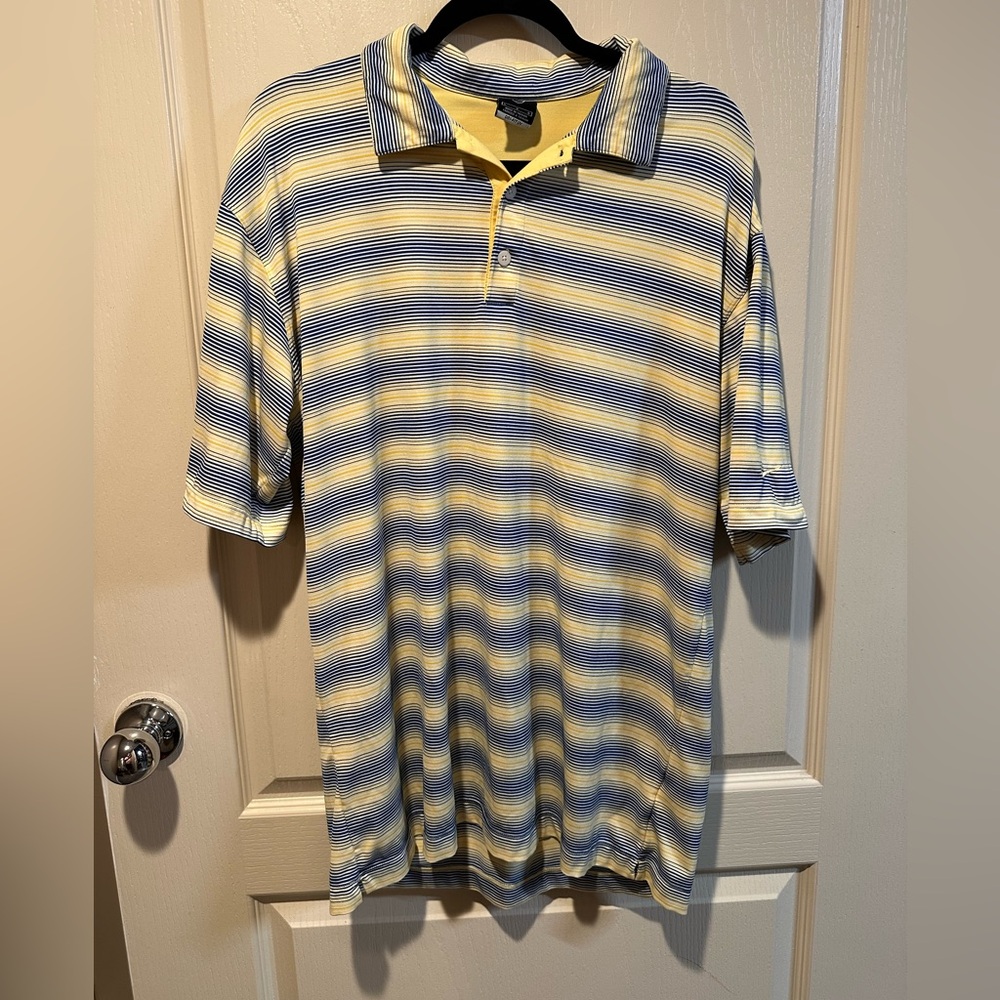 Nike Dri-Fit UV Yellow&Blue Polo- Large